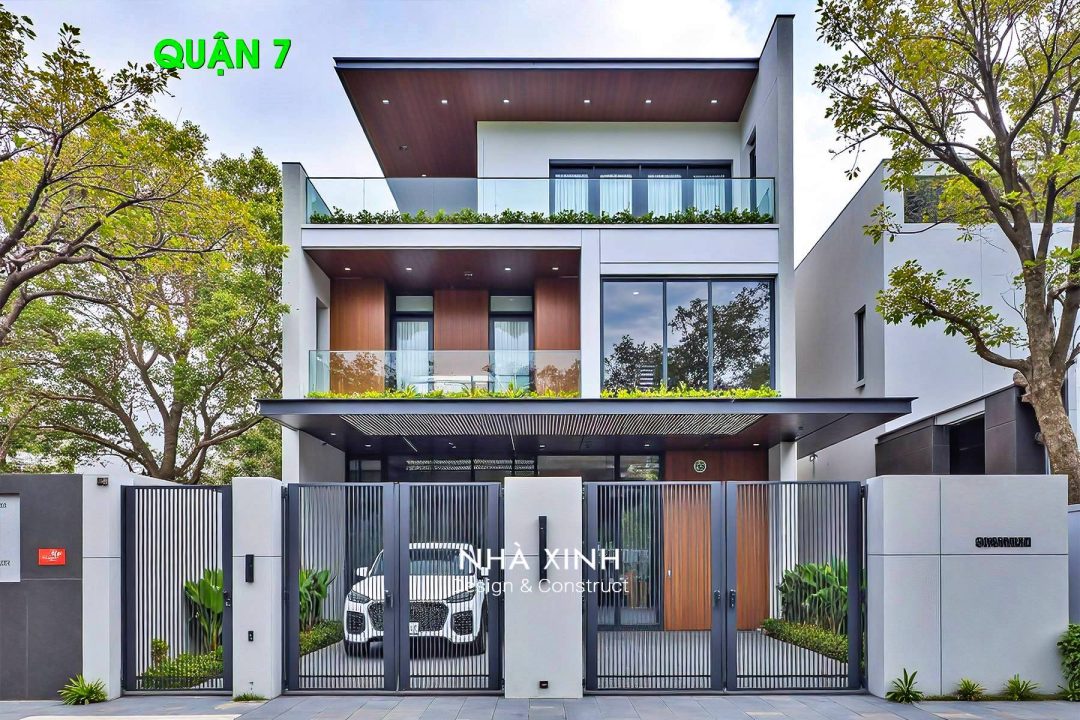 Thiết kế biệt thự 3 tầng mái bằng hiện đại SG18